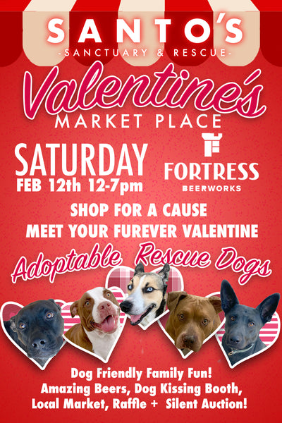 Join us Saturday, February 12th for a Valentine’s Day Market + Adoption Event @fortressbeerworks